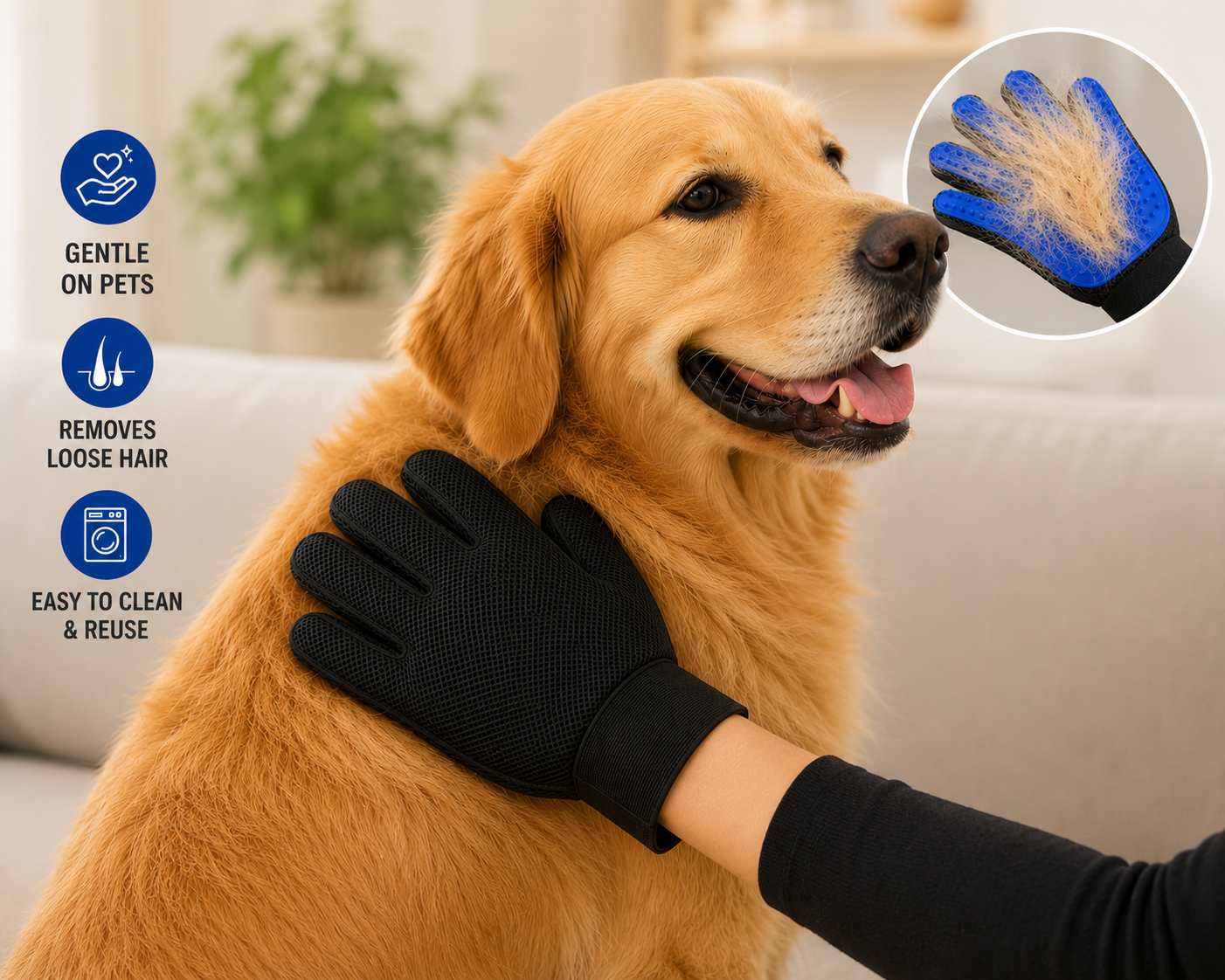 Pet Grooming Glove (1 Pair)